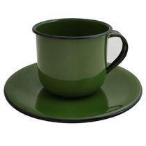 Caneca Esmaltada com Pires Café Chá 180ml