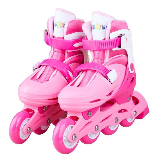 Patins Inline 32-35 Pink Party com Mochila Play&Fun Rosa