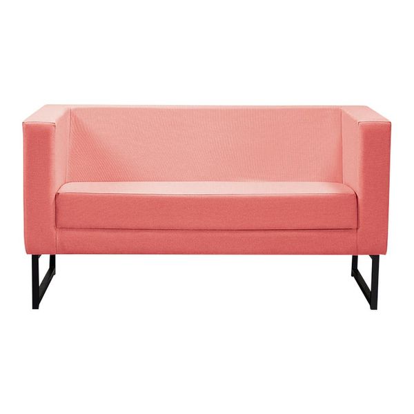 Sofá Decorativo Sala de Estar Velma Pés Metal Linho Coral - Gran Belo