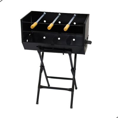 Churrasqueira Com Suporte Grelha E 3 Espetos Preto