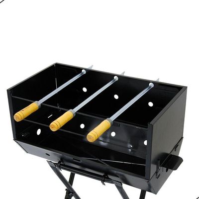 Churrasqueira Com Suporte Grelha E 3 Espetos Preto