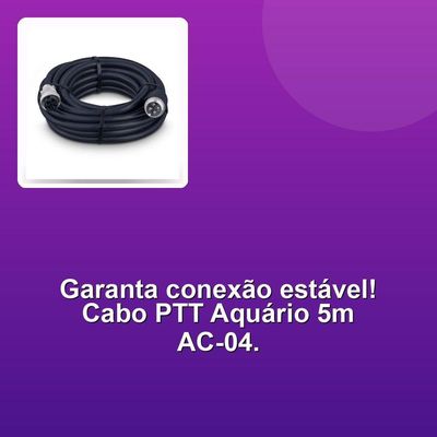 Cabo Extensor Microfone Ptt Aquário Ac-04 4 Pinos 5m