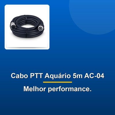 Cabo Extensor Microfone Ptt Aquário Ac-04 4 Pinos 5m