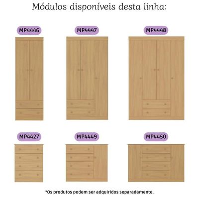 Cômoda Infantil 65cm Com 4 Gavetas Encanto Multimóveis Mp4427 Madeirado Madeirado