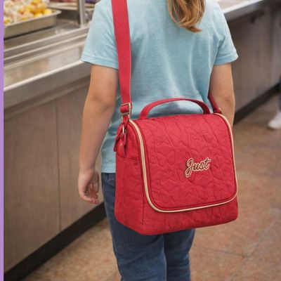 Lancheira Para Meninas Alça Para Ombros Sistema Térmico Resistente Reforçada Just La Denlex Vermelho