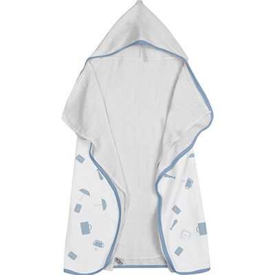 Toalha Baby C/ Capuz Tecebem Estampada c/ Fralda  Greg Branco