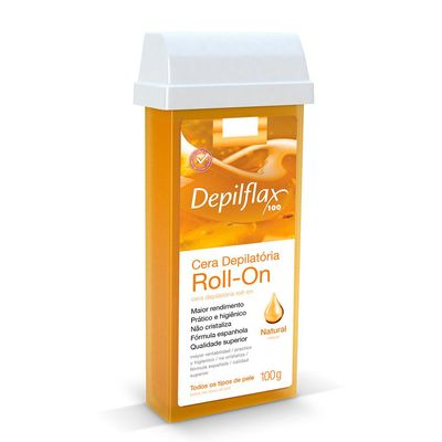 Kit 03 Refil Cera Depilatória Roll On Natural Depilflax 100g