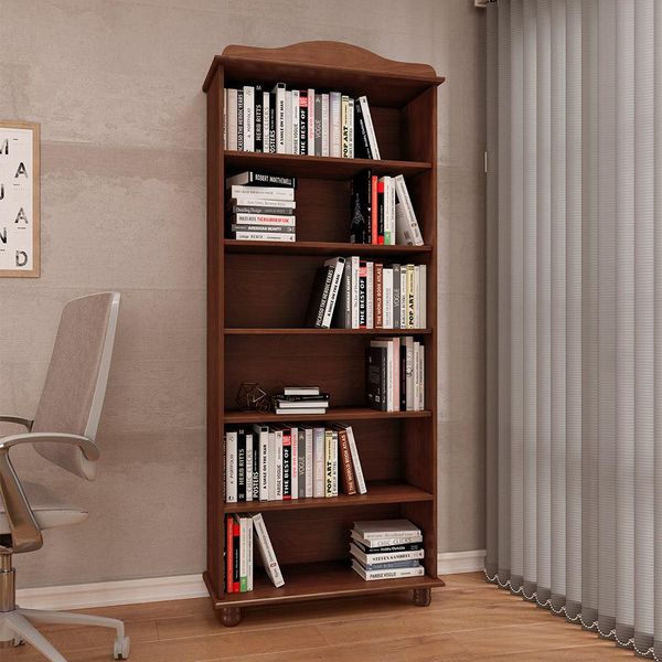 Livreiro Decorativo Ivan Madeira Café G74 - Gran Belo Livreiro Decorativo Ivan Madeira Café G74 - Gran Belo