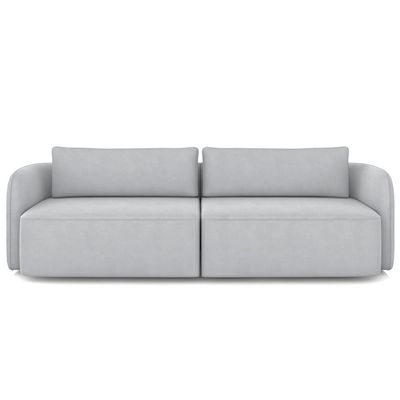 Sofá 3 Lugares Sala Living Orgânico 220cm Oregon K01 Veludo Cinza - Lyam Decor