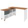 Mesa Para Escritório Home Office Escrivaninha Gold A02 Freijó Grafito Branco - Lyam Decor