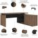 Mesa Para Escritório Home Office em L 170X155cm Unik A02 Nogal Preto - Lyam Decor