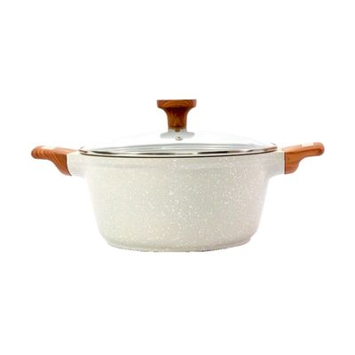 Caçarola Antiaderente Cerâmico Temperatti Bianco AM TV 24cm