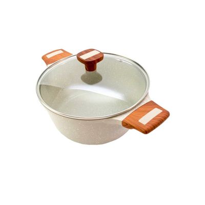 Caçarola Antiaderente Cerâmico Temperatti Bianco AM TV 24cm