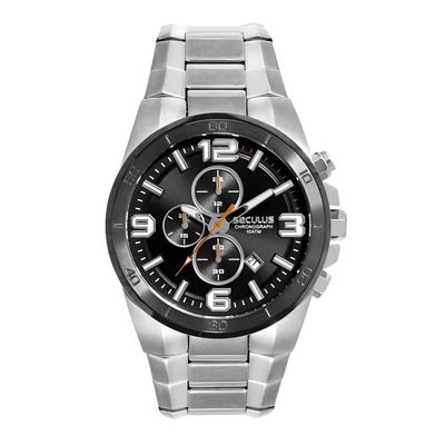 Relógio Seculus Masculino Ref: 44318gpsvca1 Cronógrafo Prateado