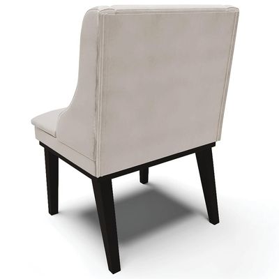 Kit 5 Cadeiras Decorativas Sala de Jantar Base Fixa de Madeira Firenze Veludo Cinza/Preto G19 - Gran Belo