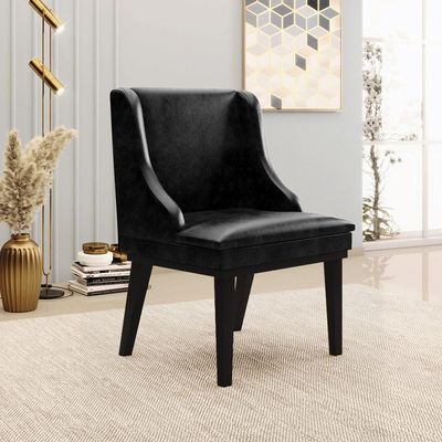 Kit 3 Cadeiras Decorativas Sala de Jantar Base Fixa de Madeira Firenze PU Preto Brilho G19 - Gran Belo