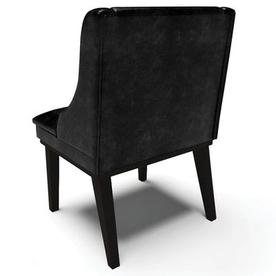 Kit 3 Cadeiras Decorativas Sala de Jantar Base Fixa de Madeira Firenze PU Preto Brilho G19 - Gran Belo