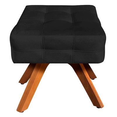 Puff Decorativo Base Giratória Karen Suede Preto - Gran Belo