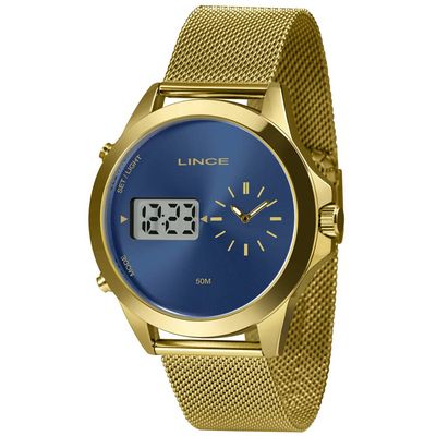 Relógio Lince Masculino Ref:Mag4722l D1kx Anadigi Dourado