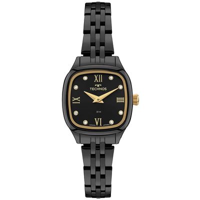 Relógio Technos Feminino Ref: 2025luo/1p Retangular Black
