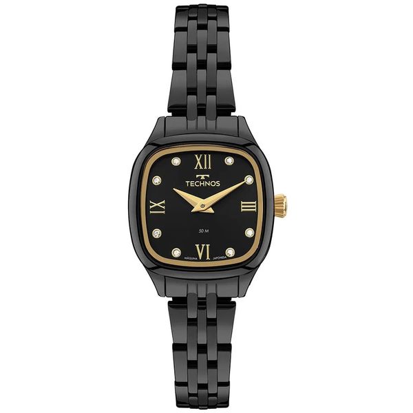 Relógio Technos Feminino Ref: 2025luo/1p Retangular Black