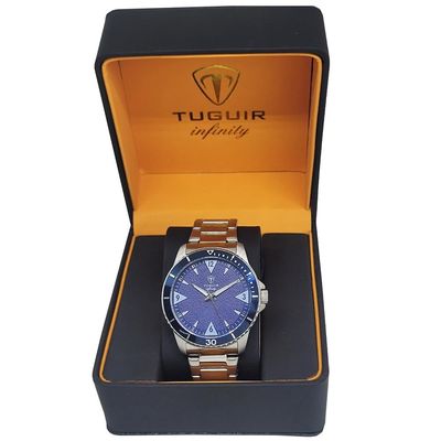 Relógio Tuguir Masculino Ref: 9167g Tgi37072 Casual Aço Prateado