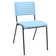 Kit 04 Cadeiras Empilhável Fixa Escritório Multiuso Base Preta Kimi P03 Azul Celeste - Lyam Decor