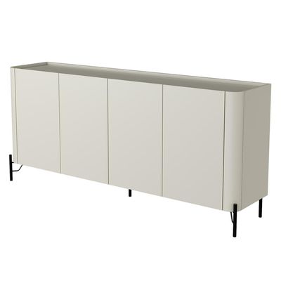 Aparador Buffet Para Sala de Jantar 4 Portas Pés Industrial Preto Naim I03 Luna - Lyam Decor