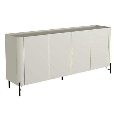 Aparador Buffet Para Sala de Jantar 4 Portas Pés Industrial Preto Naim I03 Luna - Lyam Decor