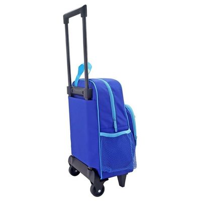 Kit Mochila Com Rodinhas E Lancheira Térmica Com Pote P/ Lanche Azul