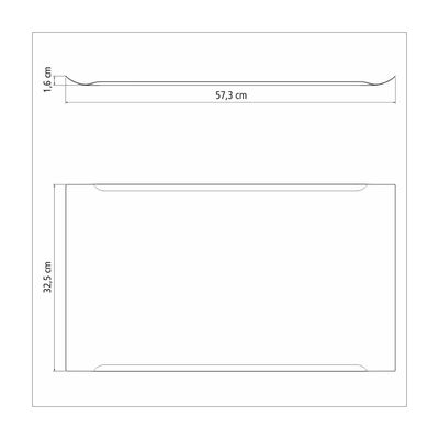 Bandeja Tramontina Quadrata Retangular em Aço Inox Alto Brilho 57 x 32 cm