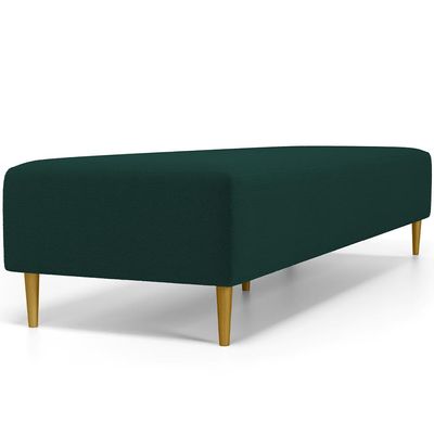 Puff Decorativo Sala de Estar Bali W01 Pés Palito 210x60cm Bouclê Verde - Lyam Decor