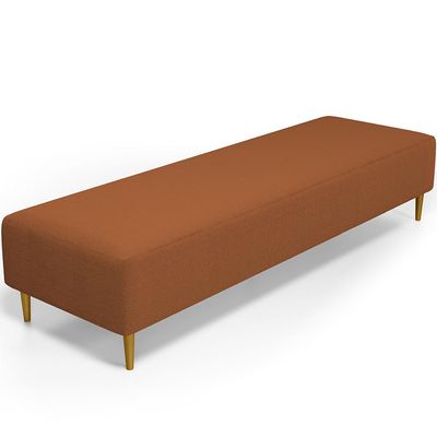 Puff Decorativo Sala de Estar Bali W01 Pés Palito 170x60cm Bouclê Terracota - Lyam Decor