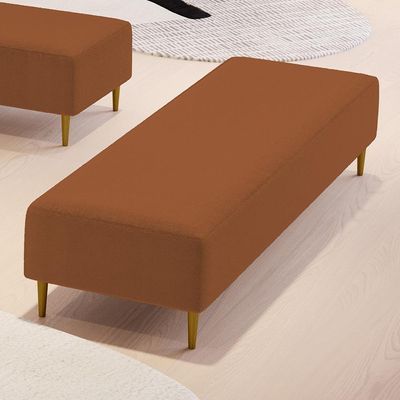 Puff Decorativo Sala de Estar Bali W01 Pés Palito 170x60cm Bouclê Terracota - Lyam Decor