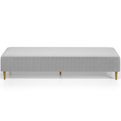Puff Decorativo Sala de Estar Bali W01 Pés Palito 190x60cm Bouclê Cinza - Lyam Decor