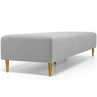 Puff Decorativo Sala de Estar Bali W01 Pés Palito 190x60cm Bouclê Cinza - Lyam Decor