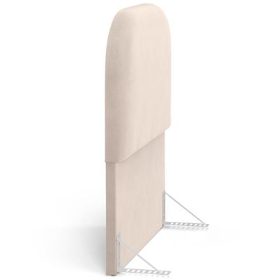 Cabeceira Cama Box 100cm Orgânica Lanna W01 Suede Bege - Lyam Decor