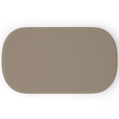Puff Decorativo Orgânico Para Living Quarto 100cm Doha W01 Bouclê Bege - Lyam Decor