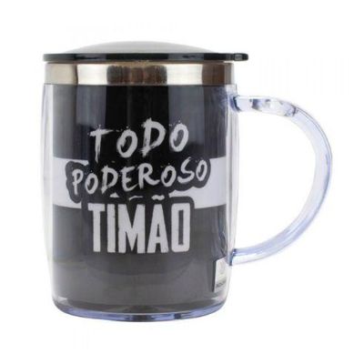 Caneca De Inox Térmica Com Tampa Corinthians 450ml