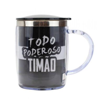 Caneca De Inox Térmica Com Tampa Corinthians 450ml
