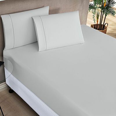 Jogo de Cama Elegance Casal Padrão 03 Peças  - Cinza
