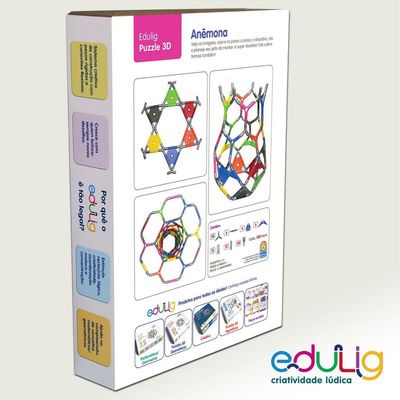 Quebra-cabeça Edulig Puzzle 3D Anêmona - 138 peças e conexões - 4NHSG9RRE - Edulig