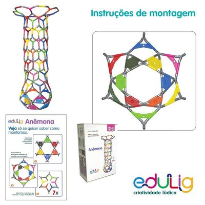 Quebra-cabeça Edulig Puzzle 3D Anêmona - 138 peças e conexões - 4NHSG9RRE - Edulig