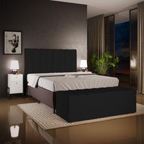 Calçadeira Recamier Baú Para Cama De Casal King Dália 195x50 cm W01 Facto Preto - Lyam