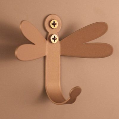 Kit 3 Ganchos Penduradores 8cm Libélula Dourada Carbono Luft Masutti Decorativo de Parede Enfeite