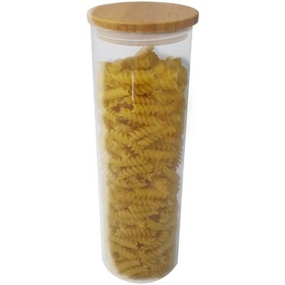 Kit Saleiro Tampa de Rolha e Pote Hermético Tampa Bambu Vidro Porta Tempero