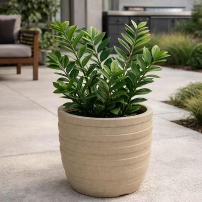 Vaso para Plantas 32cm Inca Tramontina Plástico Reciclável Cachepô Flores Folhagens Granito Areia