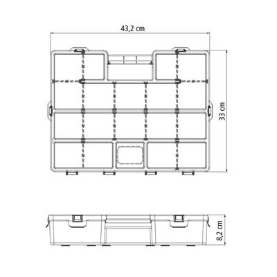 Maleta Organizadora 17" Divisórias Móveis Plástica com Alça Tramontina Master 43x33cm Multiuso