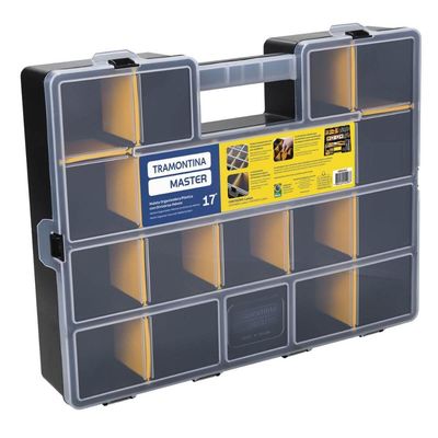 Maleta Organizadora 17" Divisórias Móveis Plástica com Alça Tramontina Master 43x33cm Multiuso
