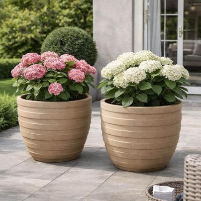 Kit 2 Vasos para Plantas Inca Tramontina 38cm em Polietileno Reciclável Granito Areia